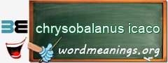 WordMeaning blackboard for chrysobalanus icaco